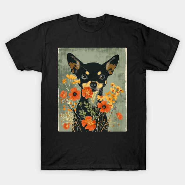 Chihuahua Flowers Photo Art Design For Dog Onwer T-Shirt by karishmamakeia
